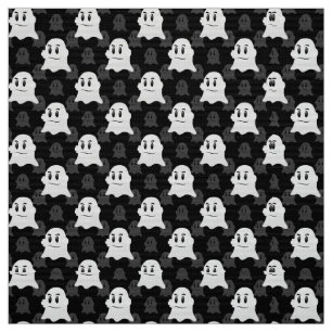 Kawaii Black and White Ghost Blob Fabric