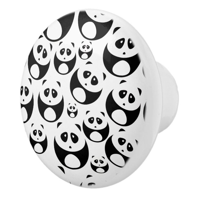 Kawaii Black and White Panda Pattern Ceramic Knob (Right)
