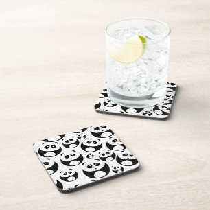 Kawaii Black and White Panda Pattern Coaster