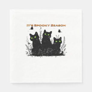 Kawaii Black Cat in Pumpkin Cute Felt Halloween D Napkin