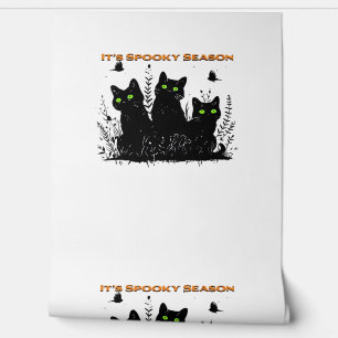 Kawaii Black Cat in Pumpkin Cute Felt Halloween D Wallpaper