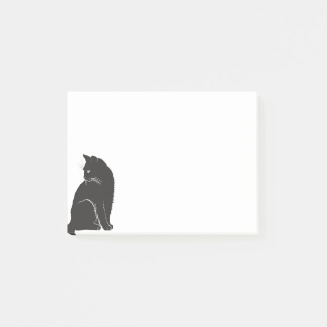 Kawaii Black Cat Post-it Notes (Front)