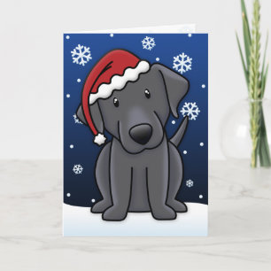 Kawaii Black Lab Christmas Card