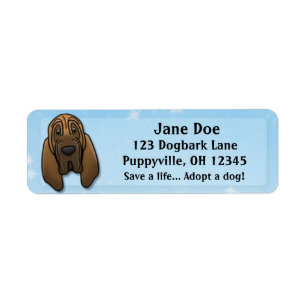 Kawaii Bloodhound Return Address Label