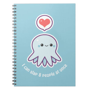 Kawaii Blue Octopus Notebook