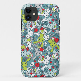 kawaii blue pattern iPhone 11 case