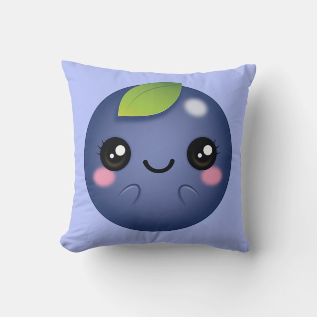 Kawaii Blueberry Cushion (Front)