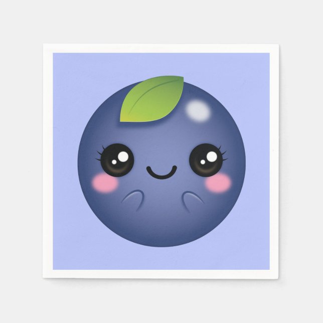 Kawaii Blueberry Napkin (Front)