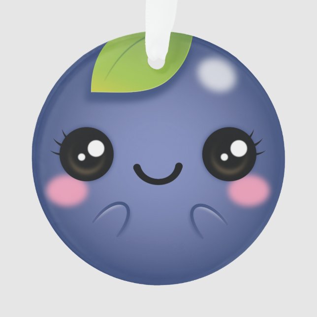 Kawaii Blueberry Ornament (Front)