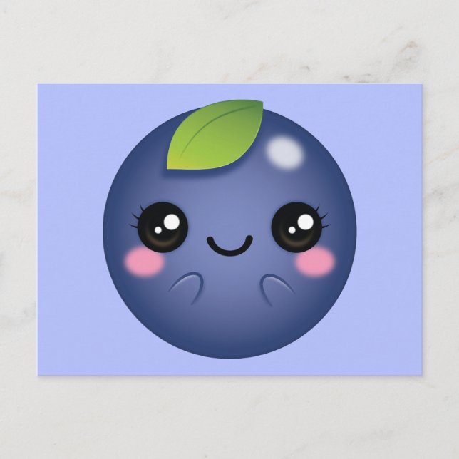 Kawaii Blueberry Postcard (Front)