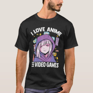 Kawaii Blushing Otaku Girl - I Love Anime And Vide T-Shirt