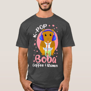 Kawaii Boba And KPop Girls Coffee Ramen K-Pop T-Shirt