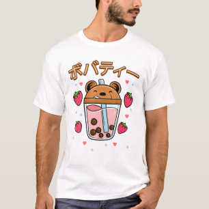 Kawaii Boba Cute Anime Tea Drink Kawaii Aesthetic T-Shirt
