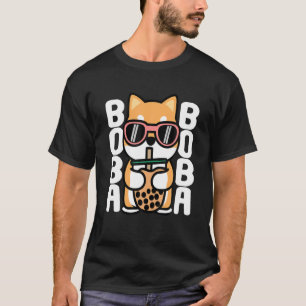 Kawaii Boba Shiba Inu Sunglasses Dog Bubble Tea Dr T-Shirt