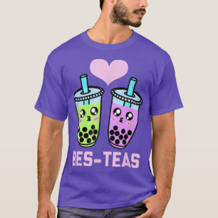 Kawaii Boba Tea Besties Matching Couple Bes Teas B T-Shirt