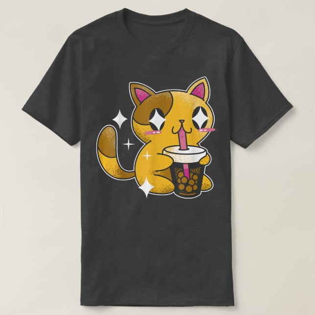 Kawaii Boba Tea Cat Japan Sweet T-Shirt (Design Front)