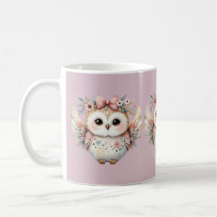 Kawaii Boho Owl Illustration Coffee Mug