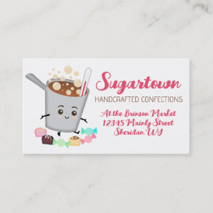 Kawaii boiling sugar pot candy making confections business card