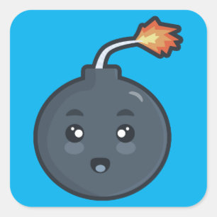 Kawaii Bomb Square Sticker