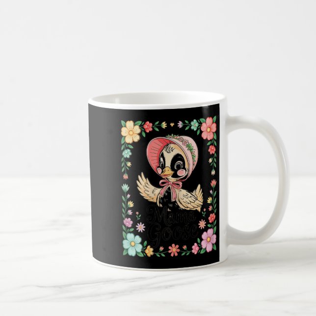 Kawaii Bonnet Farmhouse Style Mama Goose  Coffee Mug (Right)
