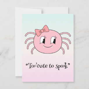 Kawaii boo, cute spooky halloween postcard