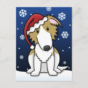 Kawaii Borzoi Christmas Postcard