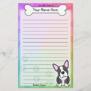 Kawaii Boston Terrier Stationery