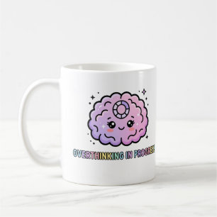 Kawaii Brain Funny Overthinking In Progress Coffee Mug