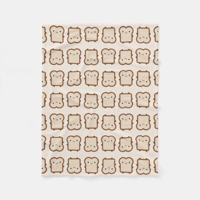 Kawaii Bread / Toast Fleece Blanket (Front)