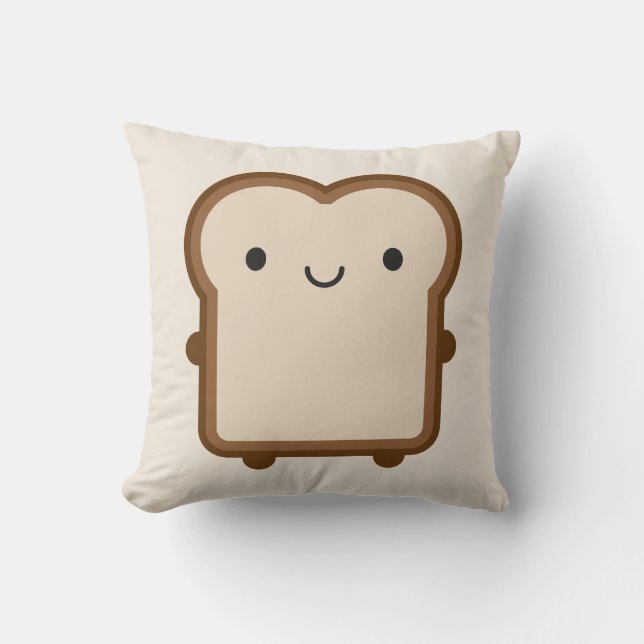 Kawaii Bread / Toast Reversible Cushion (Front)