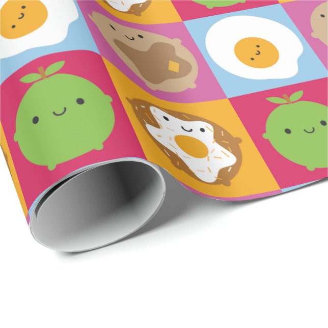 Kawaii Breakfast Food Wrapping Paper (Roll Corner)