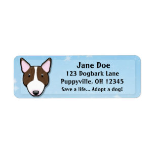 Kawaii Brindle Bull Terrier Return Address Label