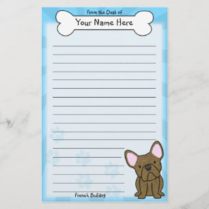 Kawaii Brindle French Bulldog Stationery