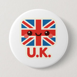 Kawaii British Flag – Cute UK Design 7.5 Cm Round Badge