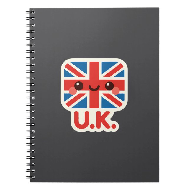 Kawaii British Flag – Cute UK Design Notebook (Front)