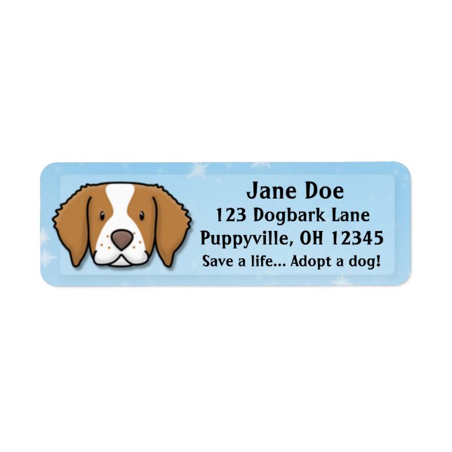 Kawaii Brittany Spaniel Return Address Label (Front)
