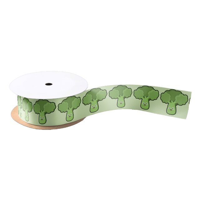 Kawaii Broccoli Satin Ribbon (Spool)