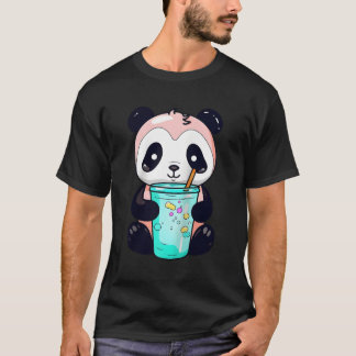 Kawaii Bubble Tea Panda Boba-Tea Japanese Baseball T-Shirt