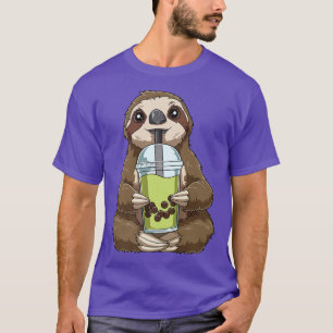 Kawaii Bubble Tea Sloth Funny Boba Tea 1207 T-Shirt