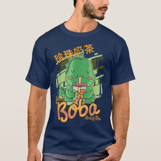 Kawaii Bubble Tea T-Rex Funny Boba Tea  T-Shirt
