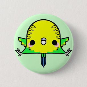 Kawaii Budgie (You change the Background!) 6 Cm Round Badge