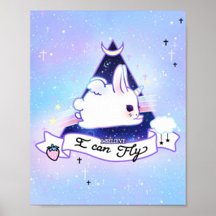 Kawaii bunicorn - I believe I can fly Poster