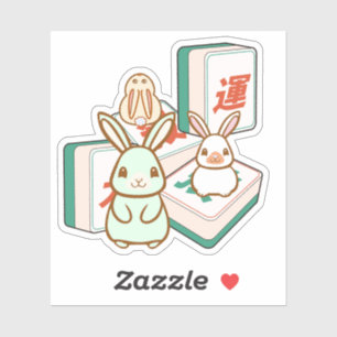 Kawaii Bunnies and Mahjong Tiles