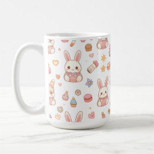 Kawaii Bunny Café Easter Cute Chibi Bunnies  Coffee Mug