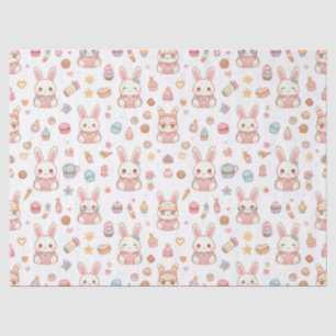 Kawaii Bunny Café Easter Cute Chibi Bunnies Tissue Paper