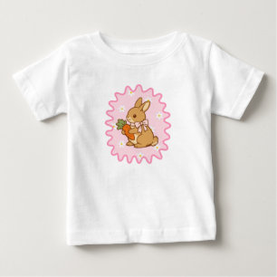 Kawaii Bunny Carrot Spring Flowers  Baby T-Shirt