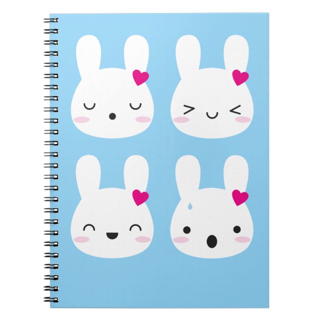 Kawaii Bunny Emotions Notebook (Front)