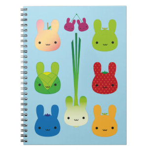Kawaii Bunny Fruit & Vegetables Notebook