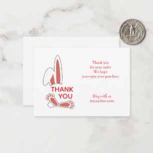 Kawaii Bunny Peek Thank You Card
