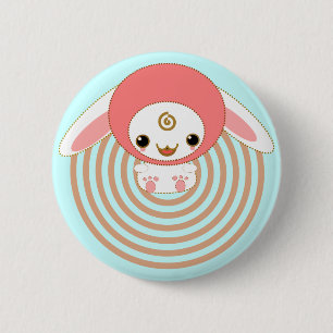 kawaii bunny pink 6 cm round badge